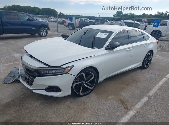 1HGCV1F40MA041583 2021 HONDA ACCORD White წინა მარცხენა ხედი სამი მეოთხედიდან