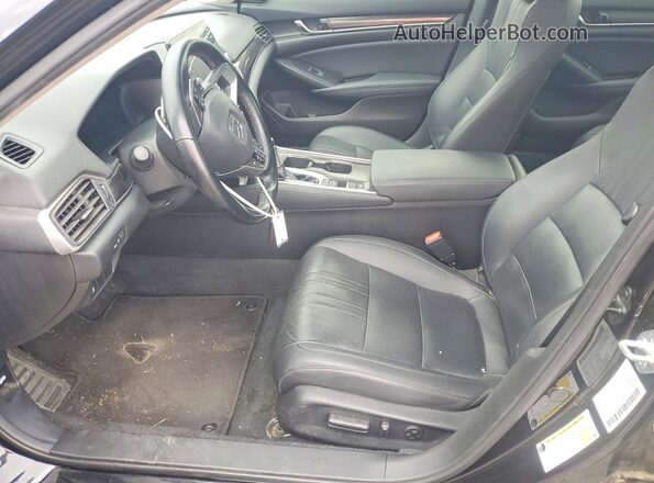 1HGCV1F40MA101877 2021 HONDA ACCORD Black წინა სალონის ხედი