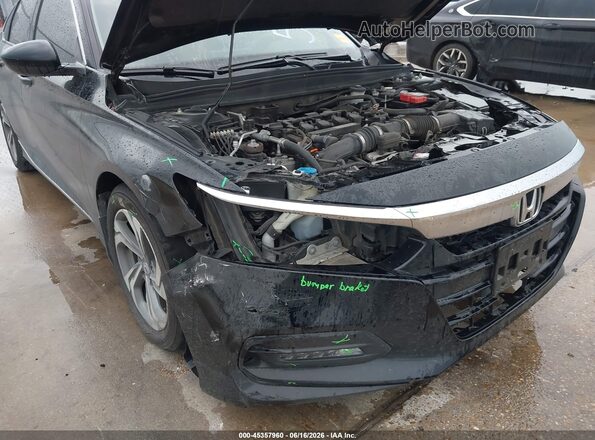1HGCV1F41JA106663 2018 HONDA ACCORD Black Вид спереду