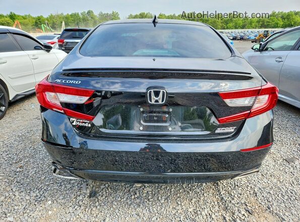 1HGCV1F41MA119014 2021 HONDA ACCORD Black Rear view