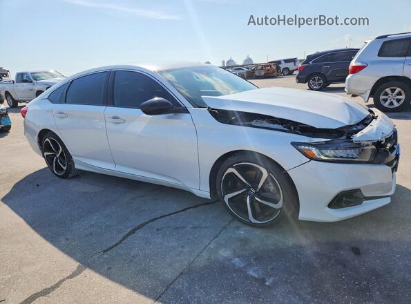1HGCV1F41MA121796 2021 HONDA ACCORD Белый Передняя правая четверть