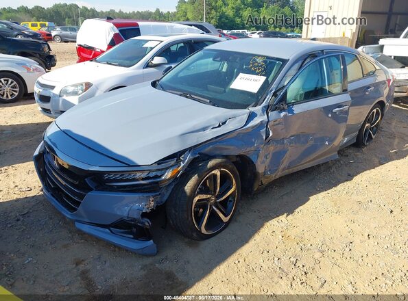 1HGCV1F42NA027802 2022 HONDA ACCORD Blue Передня ліва чверть