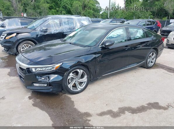 1HGCV1F43KA083484 2019 HONDA ACCORD Black Առջևի ձախ երեք քառորդ տեսարան