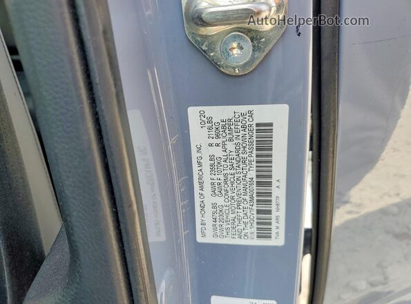 1HGCV1F43MA007654 2021 HONDA ACCORD Синий Вид подкапотного пространства