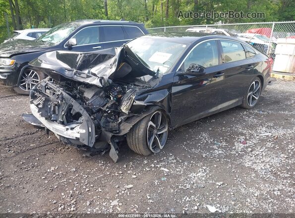 1HGCV1F43MA114977 2021 HONDA ACCORD Black Առջևի ձախ երեք քառորդ տեսարան