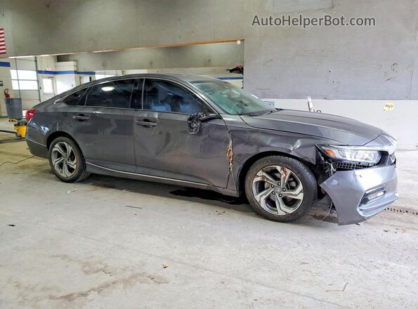 1HGCV1F45KA080019 2019 HONDA ACCORD Серый Передняя правая четверть