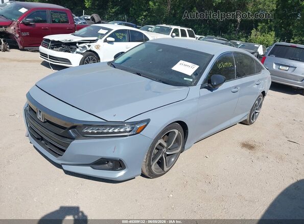 1HGCV1F45MA057942 2021 HONDA ACCORD Blue Front left