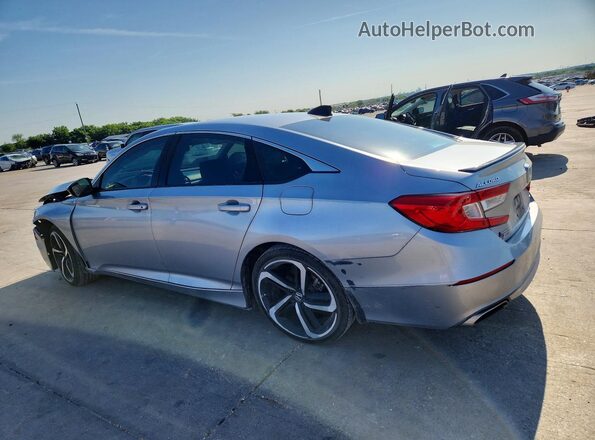 1HGCV1F45MA117136 2021 HONDA ACCORD Silver Trasero izquierdo