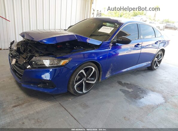 1HGCV1F45NA009262 2022 HONDA ACCORD Синий Передняя левая четверть