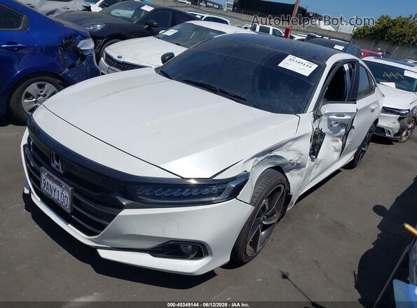 1HGCV1F45NA017989 2022 HONDA ACCORD White წინა მარცხენა ხედი სამი მეოთხედიდან