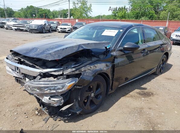 1HGCV1F46JA117772 2018 HONDA ACCORD Black Widok z przodu