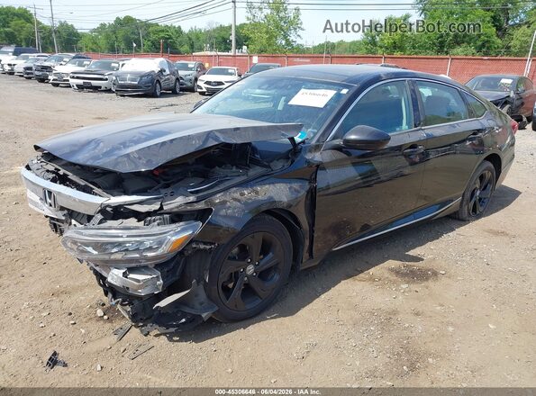 1HGCV1F46JA117772 2018 HONDA ACCORD Black Przód lewy