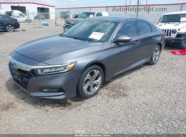 1HGCV1F46JA132269 2018 HONDA ACCORD Gray Առջևի ձախ երեք քառորդ տեսարան