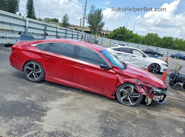 1HGCV1F46MA058081 2021 HONDA ACCORD Red 