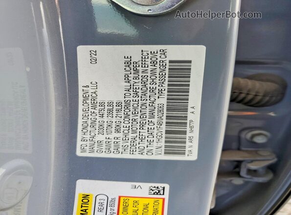 1HGCV1F46NA028063 2022 HONDA ACCORD Blue 