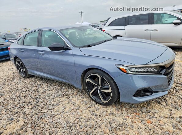 1HGCV1F46NA043677 2022 HONDA ACCORD Blue Przód prawy
