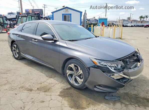 1HGCV1F47JA073880 2018 HONDA ACCORD Gray Delantero derecho