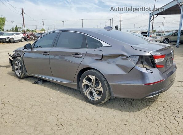 1HGCV1F47JA073880 2018 HONDA ACCORD Gray Trasero izquierdo