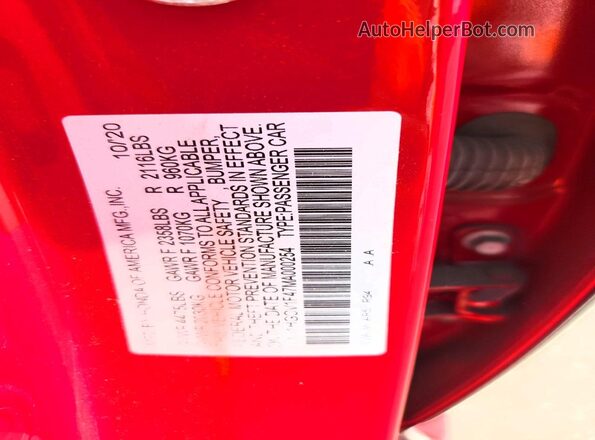 1HGCV1F47MA000254 2021 HONDA ACCORD Red 