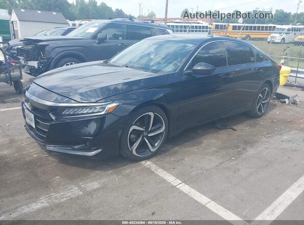 1HGCV1F47MA050247 2021 HONDA ACCORD Black Vista tres cuartos delantera izquierda