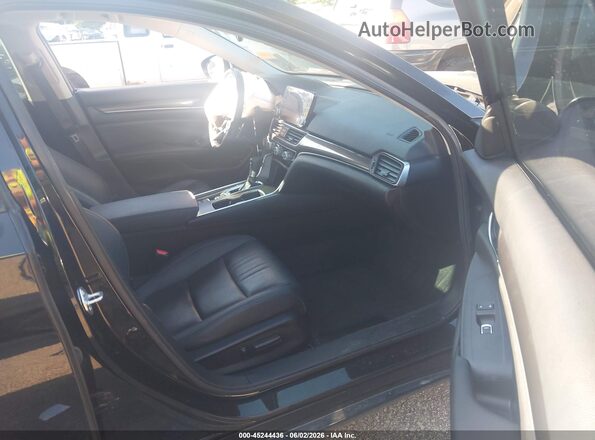1HGCV1F47NA010168 2022 HONDA ACCORD Black წინა სალონის ხედი