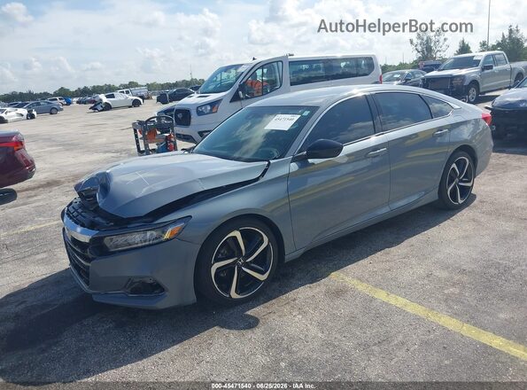 1HGCV1F47NA062142 2022 HONDA ACCORD Gray Առջևի ձախ երեք քառորդ տեսարան