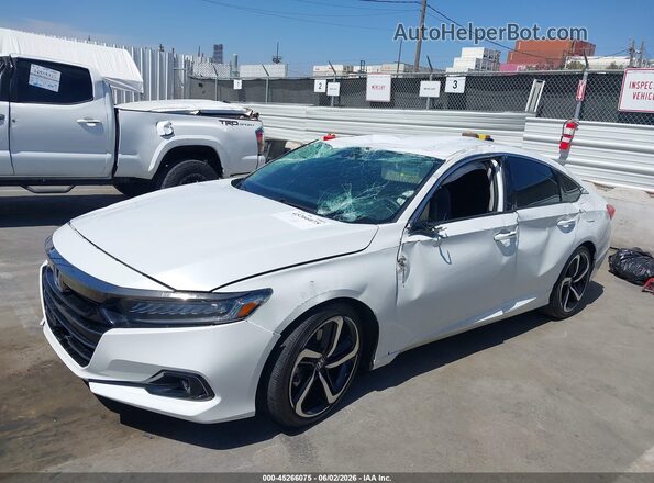 1HGCV1F48MA071821 2021 HONDA ACCORD Белый Вид задней части салона