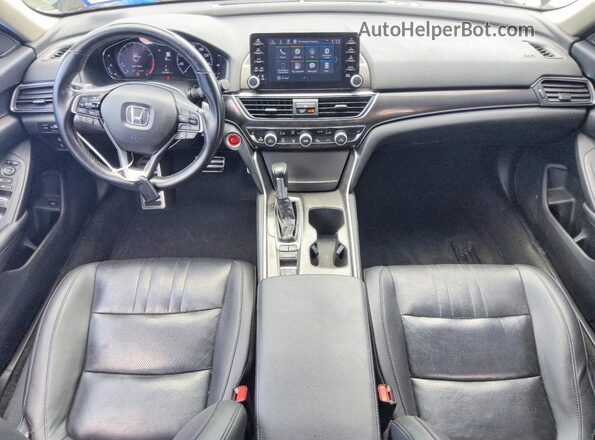 1HGCV1F48MA118975 2021 HONDA ACCORD Black Widok deski rozdzielczej