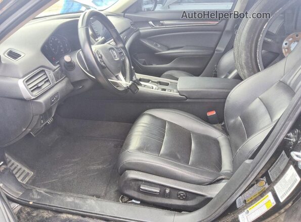 1HGCV1F48MA118975 2021 HONDA ACCORD Black Widok wnętrza z przodu