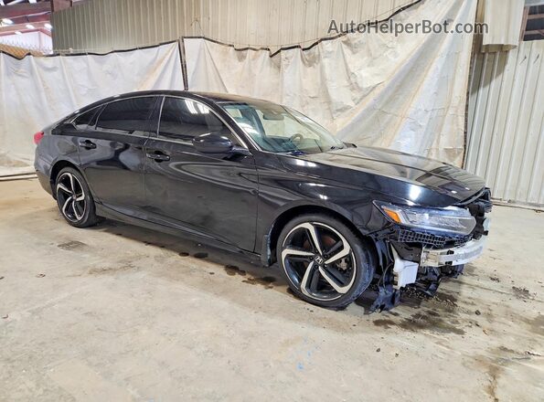 1HGCV1F48MA118975 2021 HONDA ACCORD Black Przód prawy