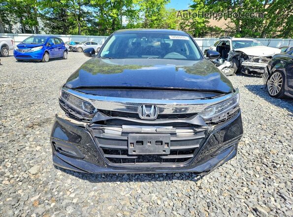 1HGCV1F49JA055591 2018 HONDA ACCORD Black Դիմացի տեսք