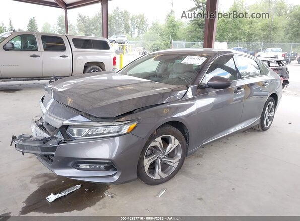 1HGCV1F49JA181725 2018 HONDA ACCORD Gray Przód lewy