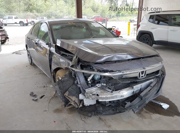 1HGCV1F49JA181725 2018 HONDA ACCORD Gray Widok z przodu