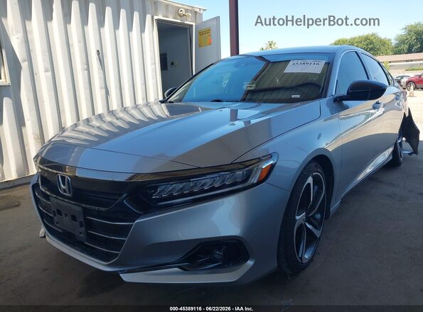 1HGCV1F49MA007044 2021 HONDA ACCORD Silver Vista tres cuartos delantera izquierda