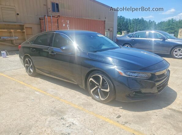 1HGCV1F49MA074095 2021 HONDA ACCORD Black წინა მარჯვენა
