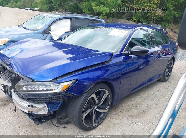 1HGCV1F49NA037341 2022 HONDA ACCORD Синий Передняя левая четверть