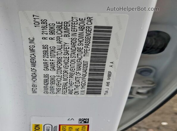 1HGCV1F4XJA032837 2018 HONDA ACCORD White 