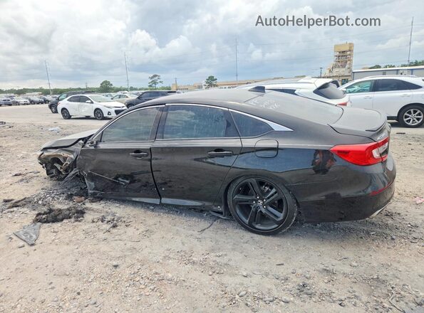 1HGCV1F4XMA034785 2021 HONDA ACCORD Black Tył lewy