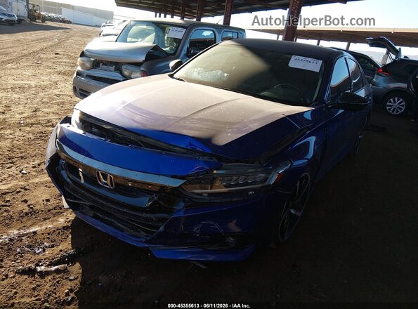 1HGCV1F4XNA112614 2022 HONDA ACCORD Blue Front left