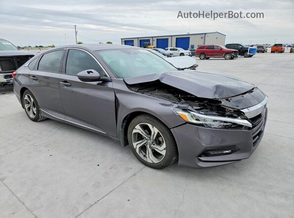 1HGCV1F51JA019872 2018 HONDA ACCORD Серый Передняя правая четверть