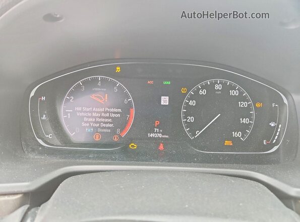 1HGCV1F51JA019872 2018 HONDA ACCORD Серый Вид щитка приборов