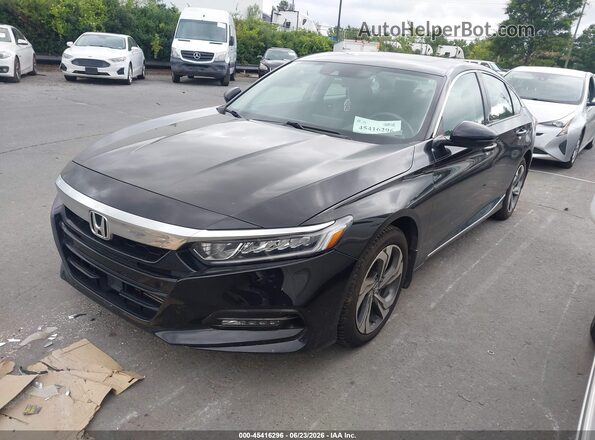 1HGCV1F51JA098377 2018 HONDA ACCORD Black Առջևի ձախ երեք քառորդ տեսարան