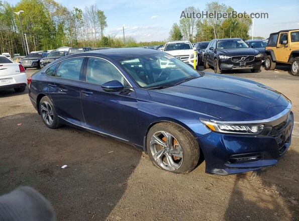 1HGCV1F51JA119034 2018 HONDA ACCORD Blue Przód prawy