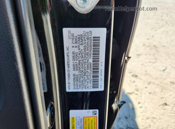 1HGCV1F51LA099497 2020 HONDA ACCORD Black ძრავის განყოფილების ხედი