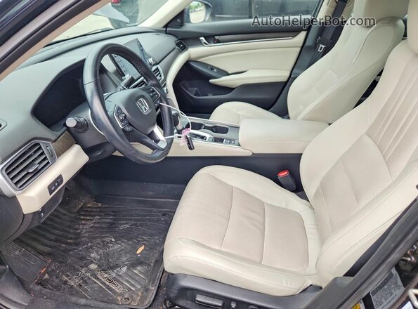 1HGCV1F53JA158207 2018 HONDA ACCORD Black წინა სალონის ხედი