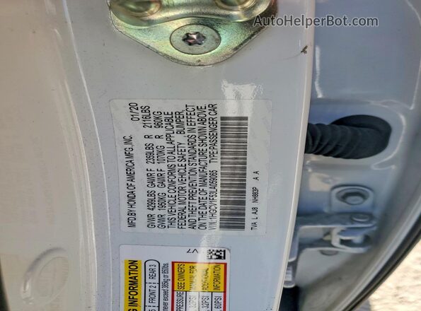 1HGCV1F53LA059065 2020 HONDA ACCORD Белый Вид подкапотного пространства