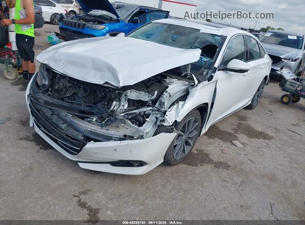1HGCV1F53NA059232 2022 HONDA ACCORD White წინა მარცხენა ხედი სამი მეოთხედიდან