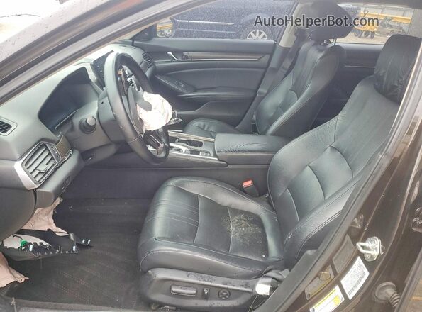 1HGCV1F54JA033717 2018 HONDA ACCORD Black Вид салону спереду
