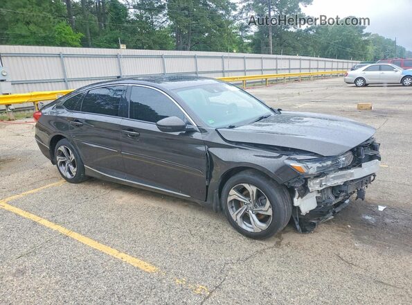 1HGCV1F54JA033717 2018 HONDA ACCORD Black Передня права чверть