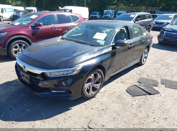 1HGCV1F54JA081136 2018 HONDA ACCORD Black Przód lewy